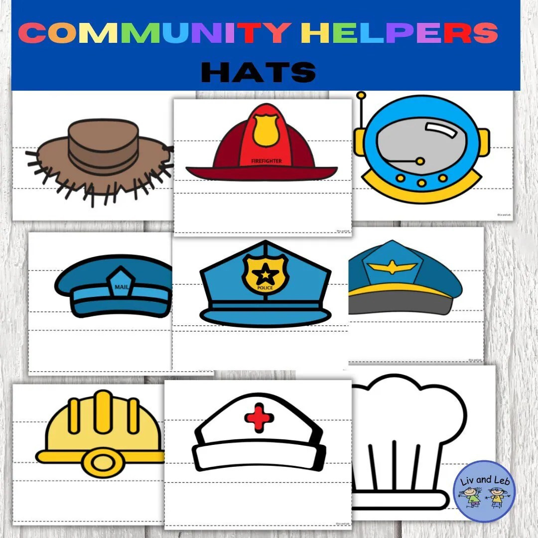 Free Printable Community Helper Hats - Printable Party Favors with Community Helpers Hats Free Printables