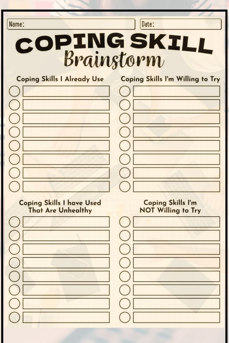 Free Printable Coping Skills Worksheets For Adults in Free Printable Coping Skills Worksheets For Adults