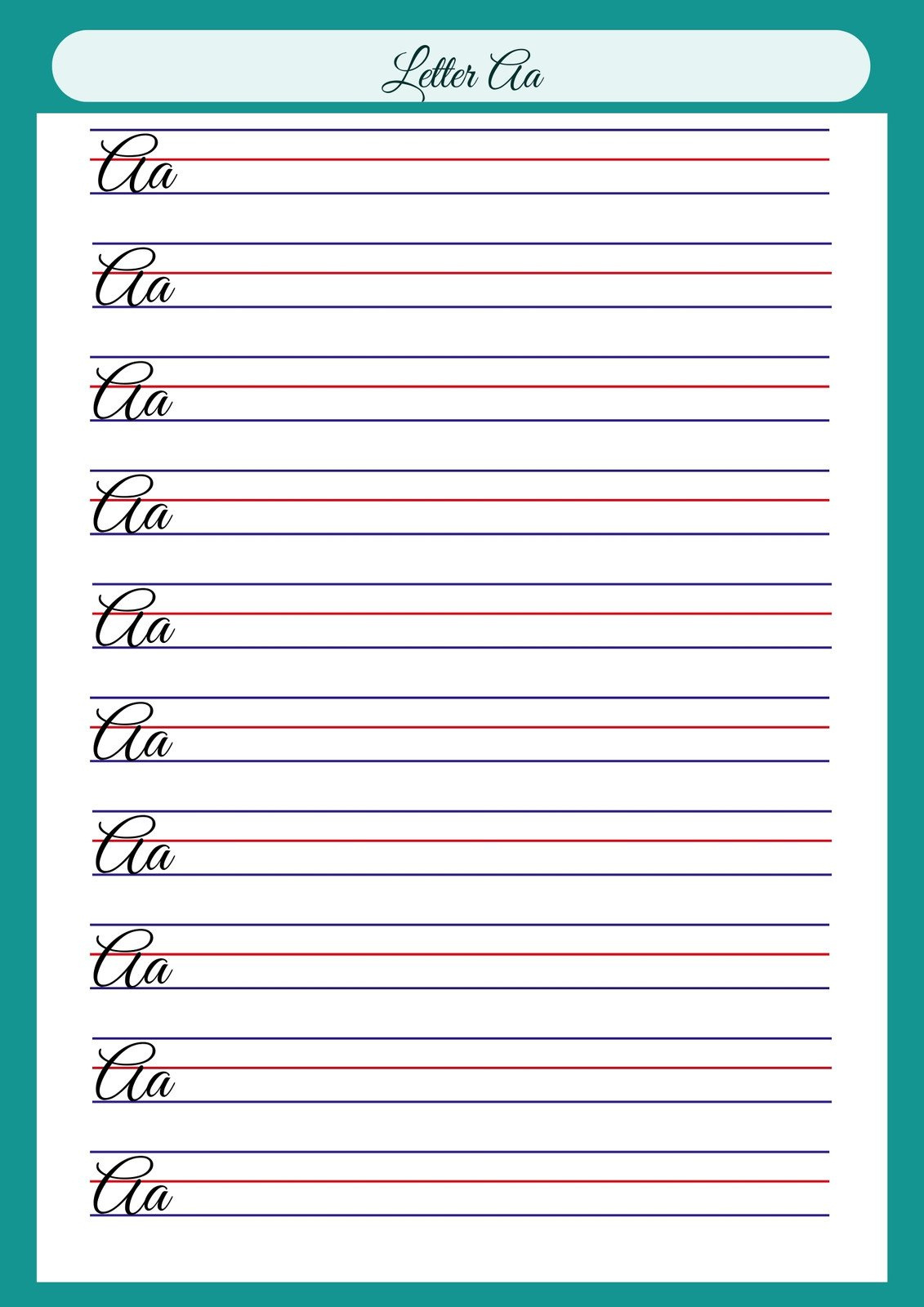Free Printable Cursive Writing Worksheet Templates | Canva in Free Printable Cursive Name Worksheets