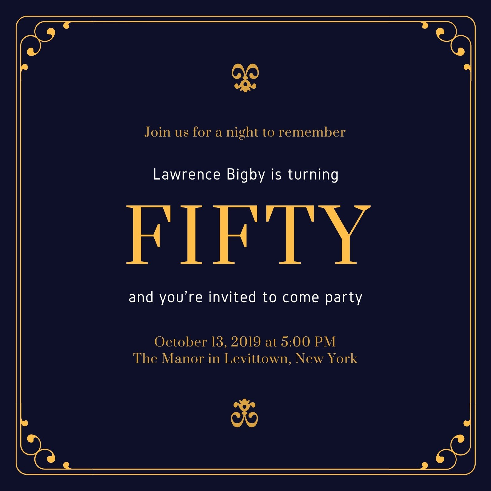 Free, Printable Custom 50Th Birthday Invitation Templates | Canva within Free Printable 50Th Birthday Borders