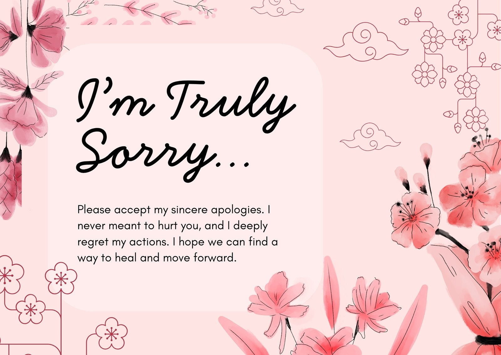 Free Printable, Customizable Apology Card Templates | Canva throughout Free Im Sorry Printable Cards