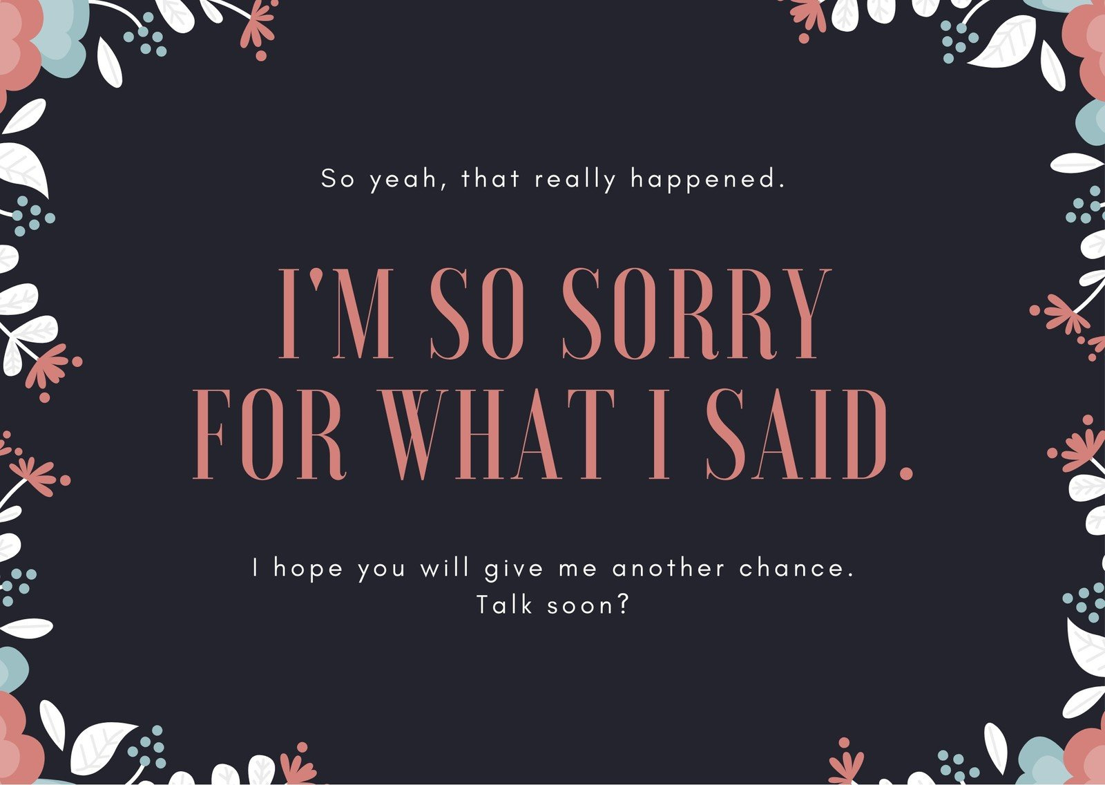 Free Printable, Customizable Apology Card Templates | Canva with Free Im Sorry Printable Cards