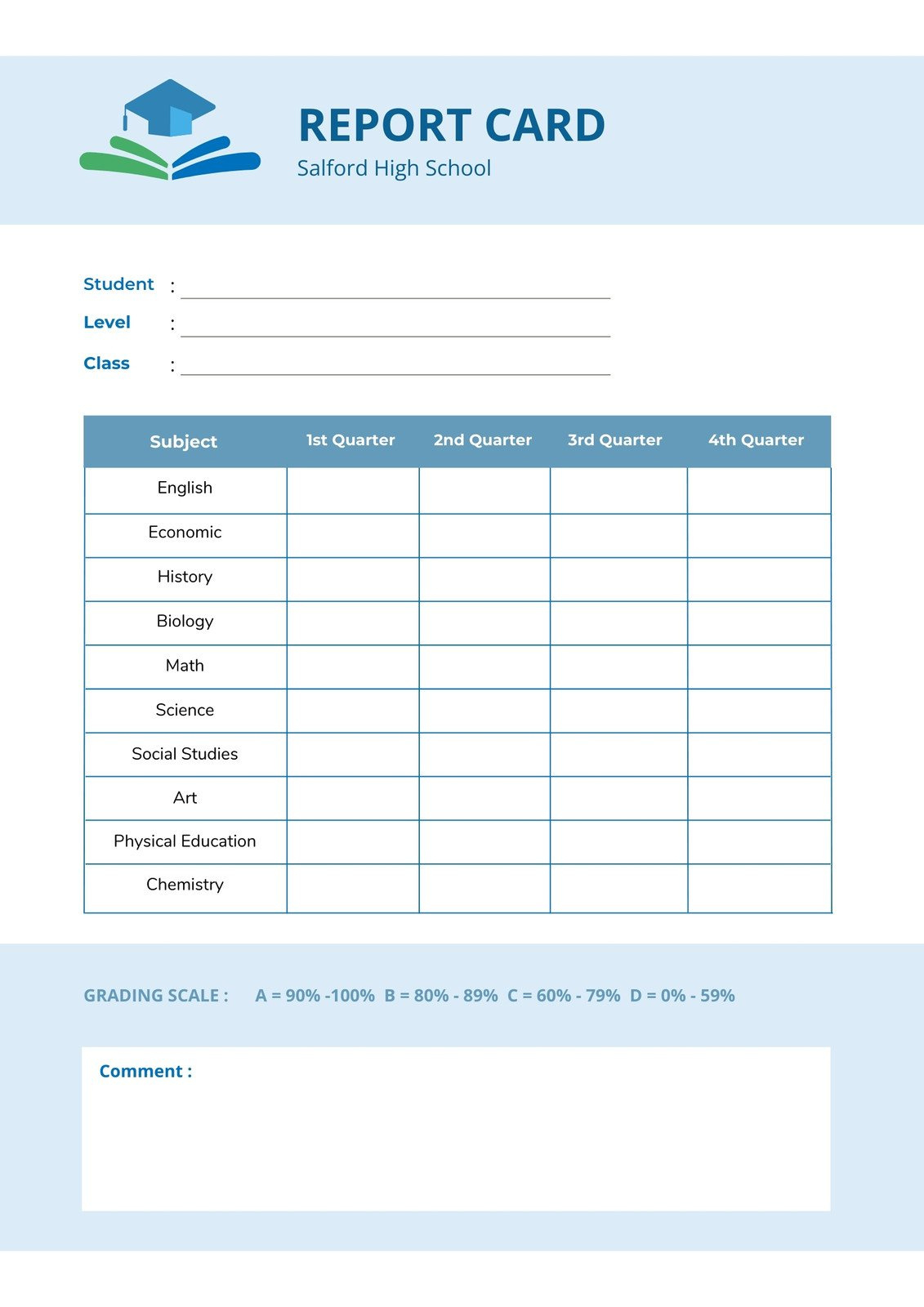 Free, Printable, Customizable Report Card Templates | Canva regarding Student Progress Report Template Free