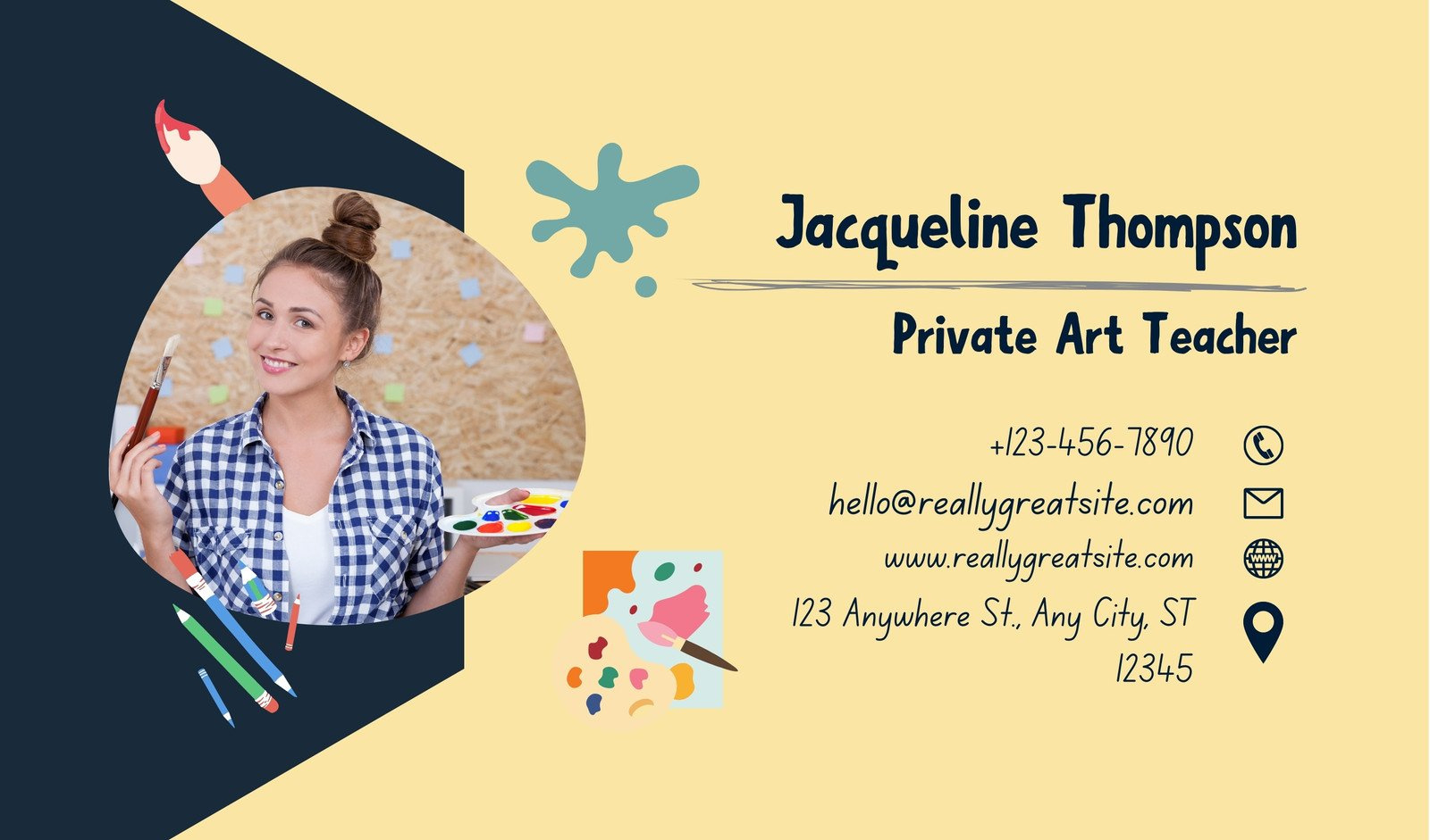Free Printable, Customizable Teacher Business Cards | Canva with regard to Substitute Teacher Business Cards Templates Free