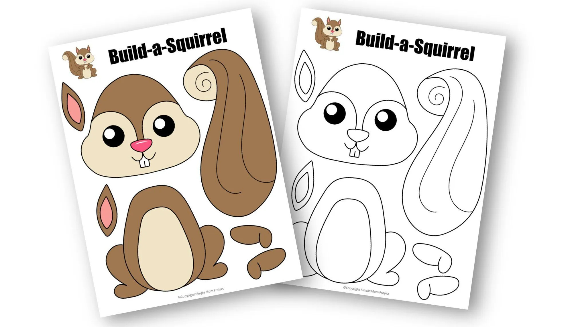 Free Printable Cut And Paste Squirrel Craft For Kids – Simple Mom with Free Squirrel Pattern Printable