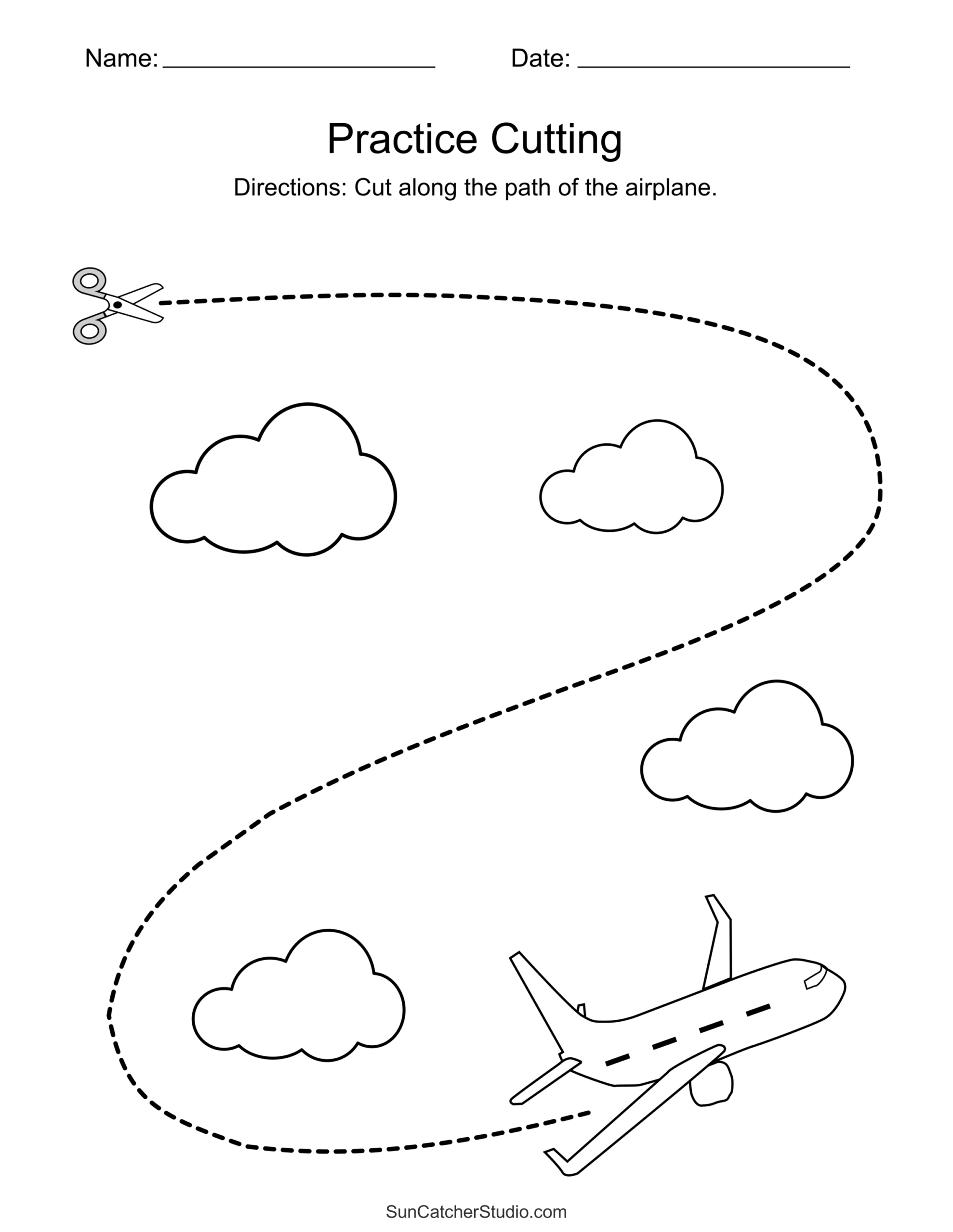 Free Printable Cutting Worksheets For Preschoolers – Free for Free Die Cut Printables