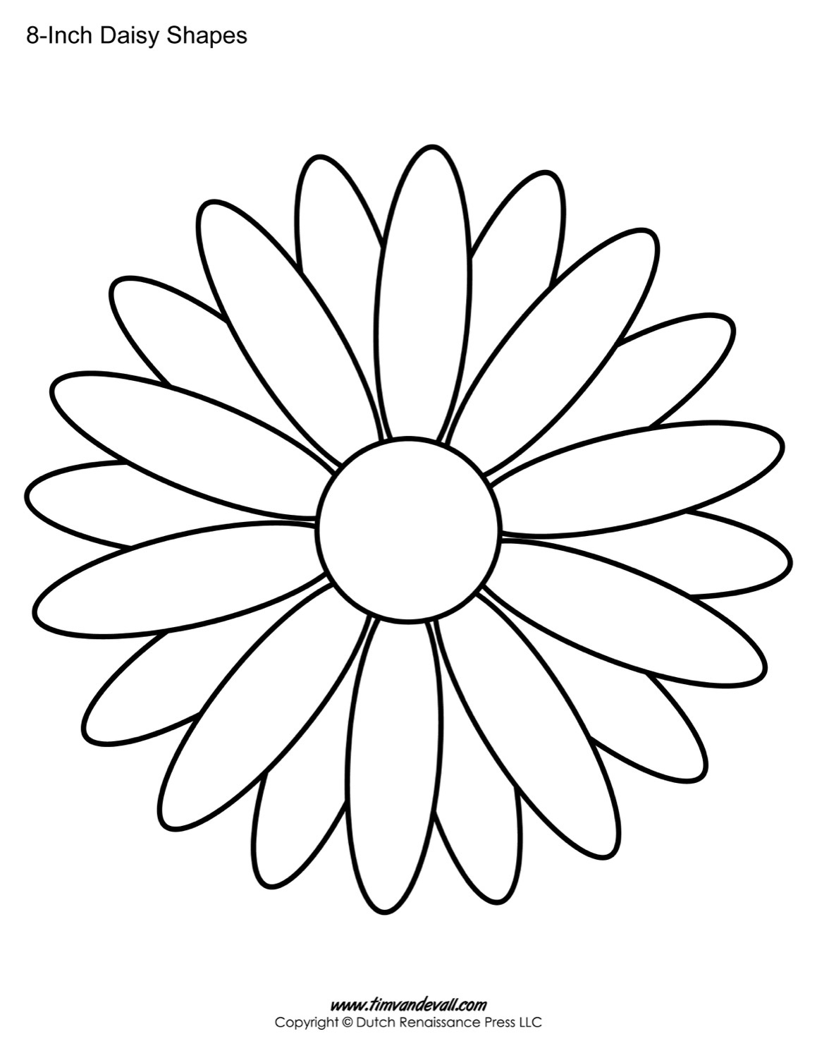 Free Printable Daisy Templates | Daisy Shape Flower Pdfs in Free Printable Daisy Stencils
