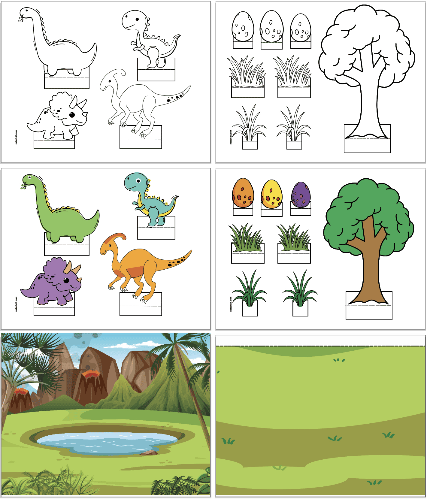 Free Printable Dinosaur Diorama - The Artisan Life pertaining to Free Diorama Printables