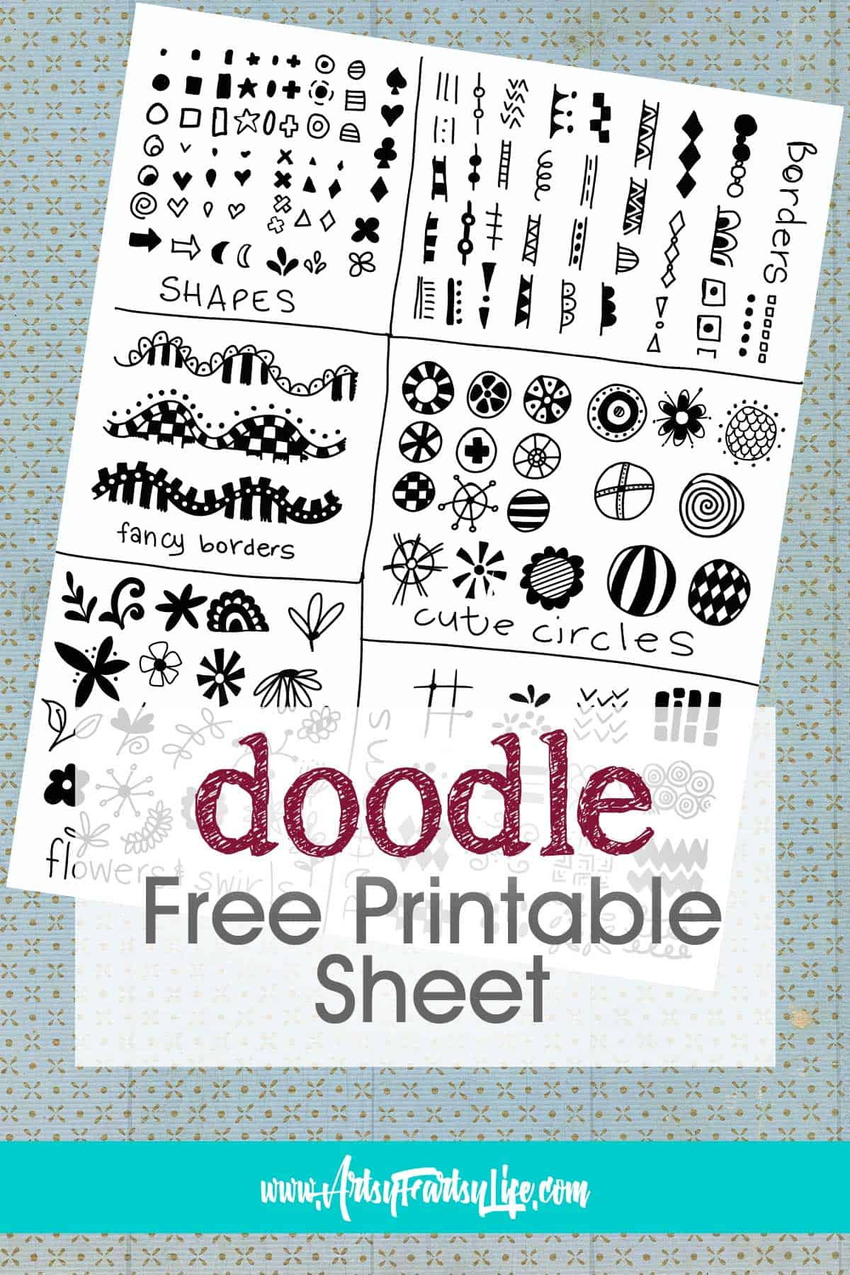 Free Printable Doodle Sheet · Artsy Fartsy Life inside Free Printable Doodle Patterns