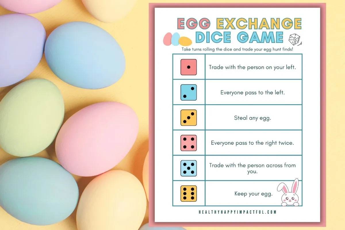 Free Printable Easter Dice Game (Fun Egg Exchange Activity) within Free Printable Turn Taking Games
