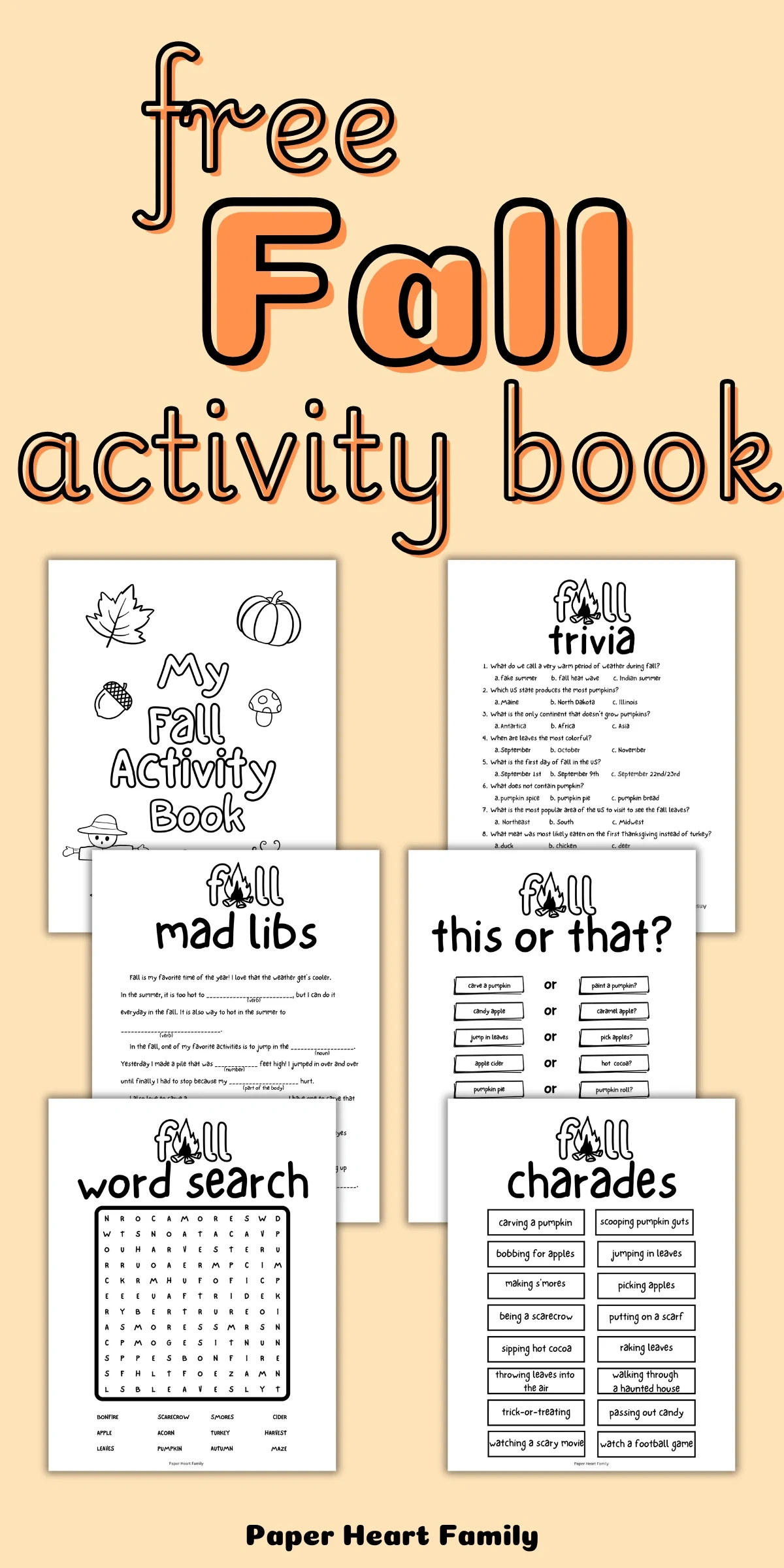 Free Printable Fall Activity Book For Kids pertaining to Free Activity Book Printable