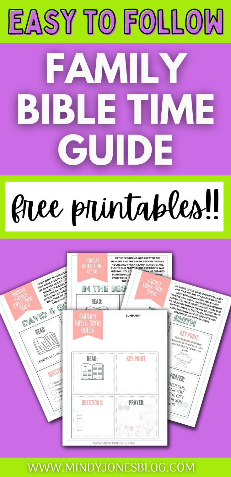 Free Printable Family Bible Time Study Guide! in Free Printable Family Bible Study Lessons