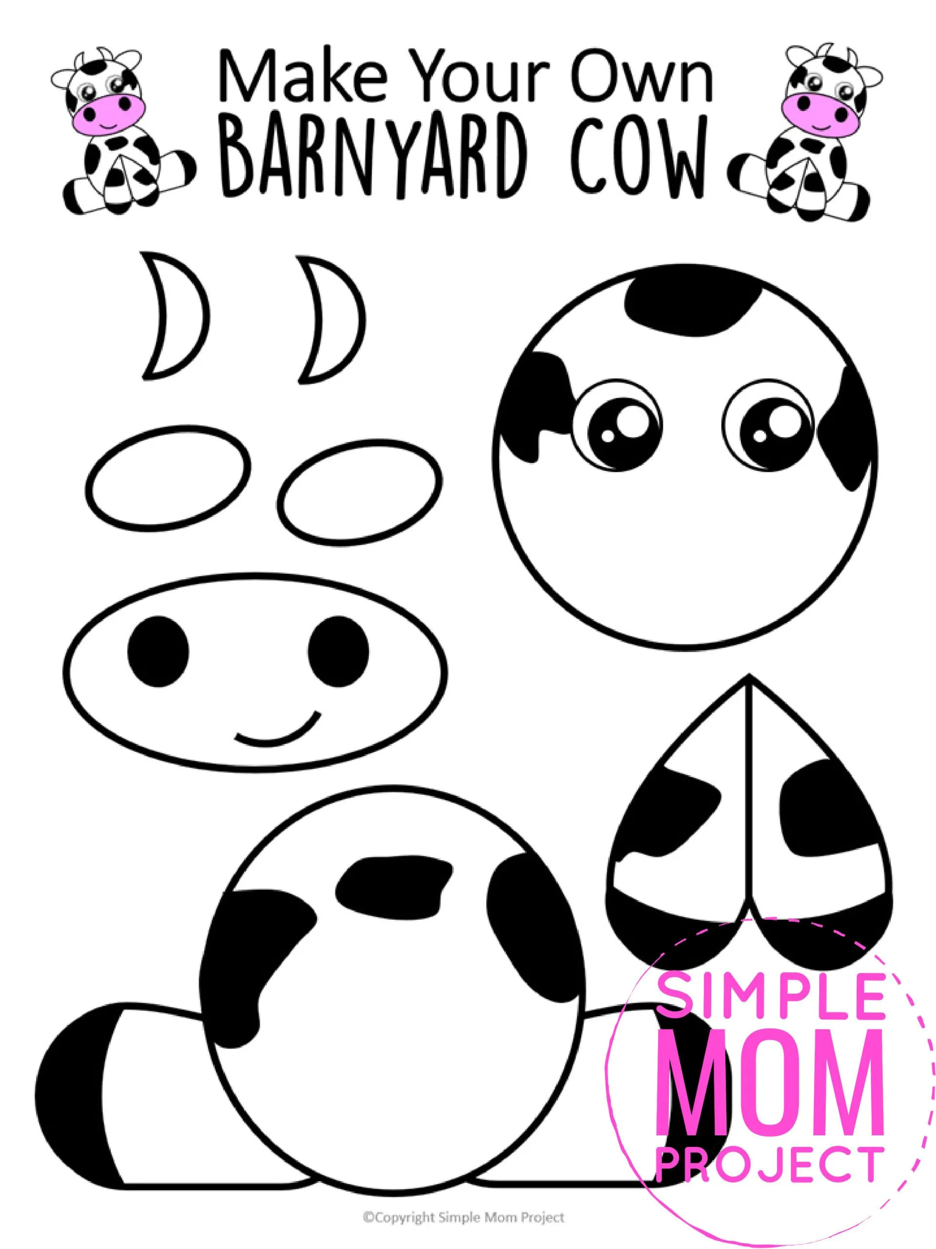 Free Printable Farm Cow Craft Art Project – Simple Mom Project with regard to Free Printable Cow Stencil