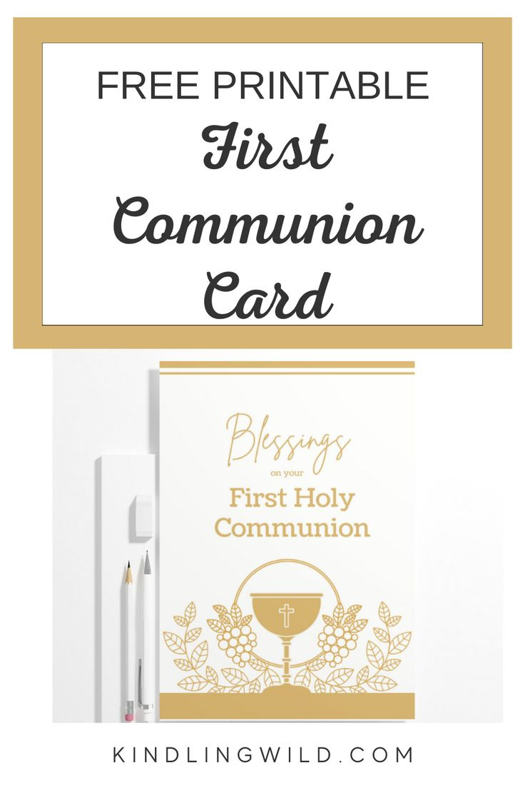 Free Printable First Communion Card intended for Free Printable Communion Cards