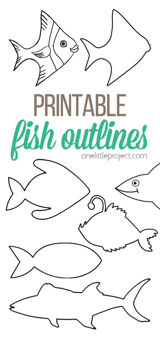 Free Printable Fish Outline Pages | Fish Templates - One Little in Free Printable Fish Patterns