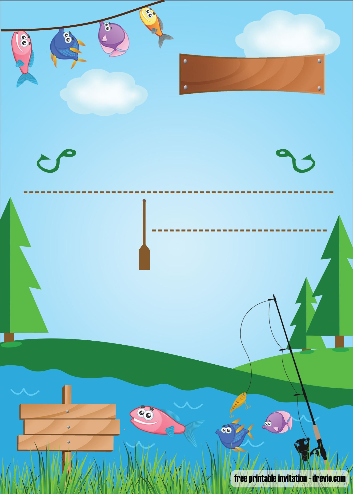 Free Printable Fishing Birthday Party Invitation Template regarding Free Printable Fishing Birthday Invitations