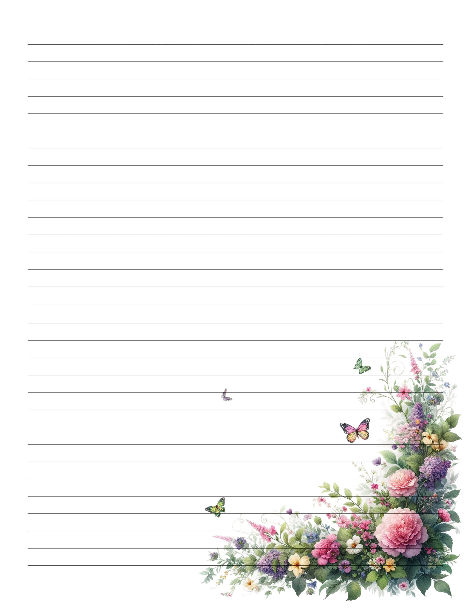 Free Printable Floral Stationary - The Cottage Market inside Free Printable Floral Stationery Paper