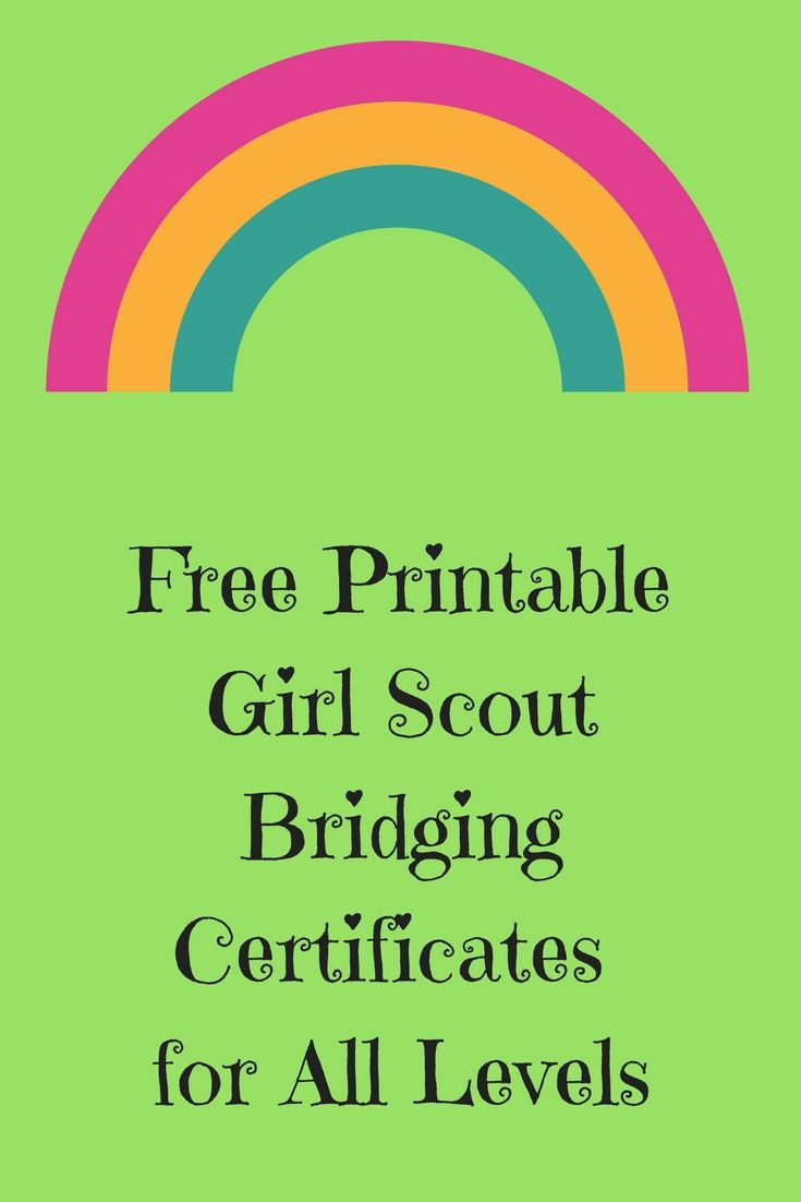 Free Printable Girl Scout Bridging Certificates For All Levels for Free Bridging Certificate Printable