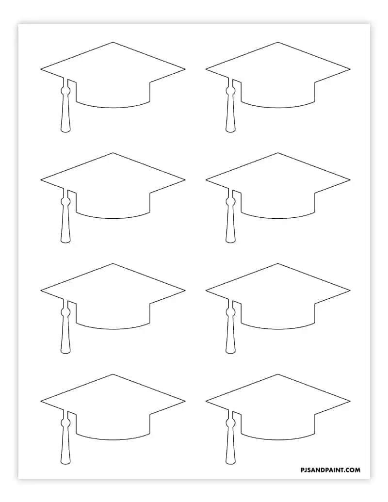 Free Printable Graduation Cap Template - 2 Sizes - Pjs And Paint regarding Free Printable Cap And Gown