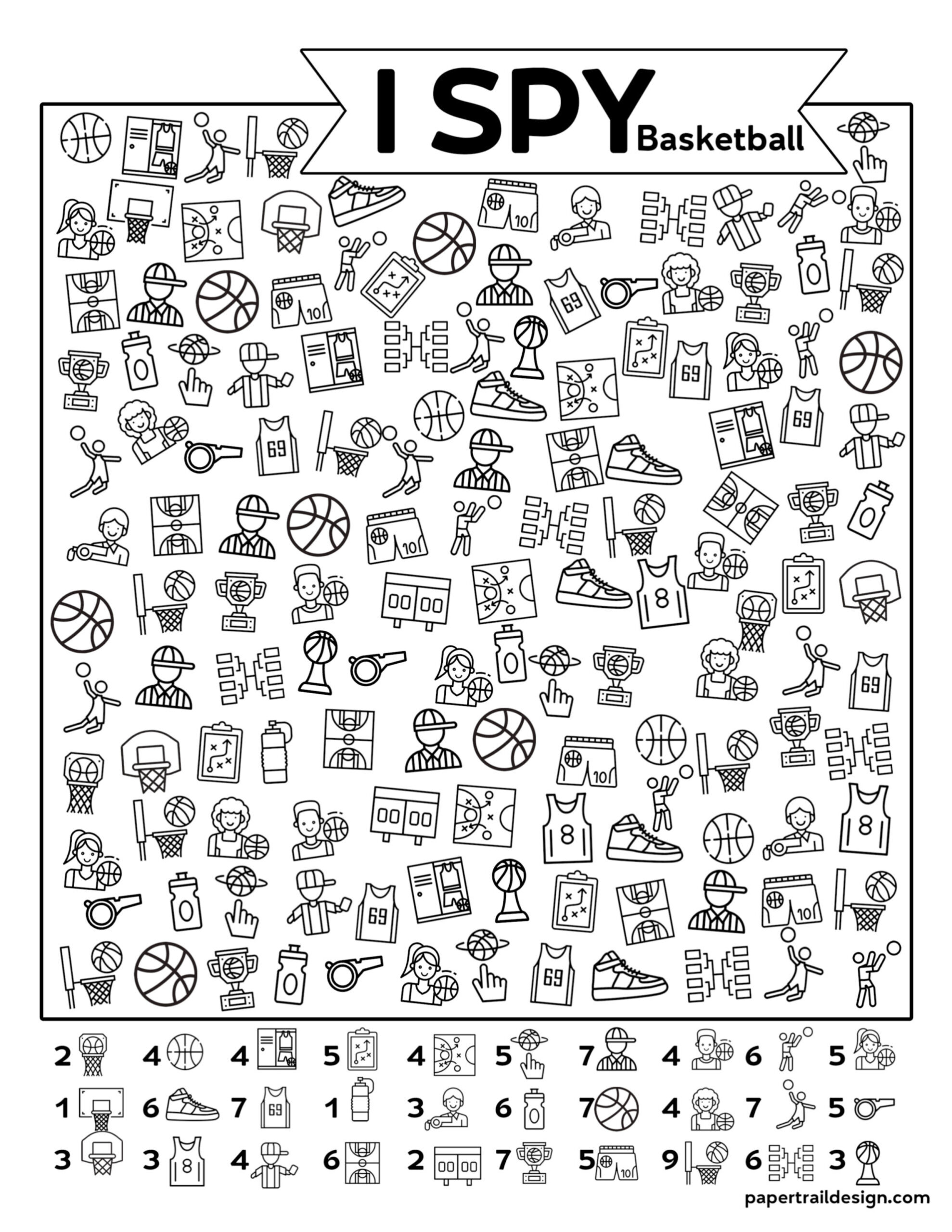 Free Printable I Spy Basketball Activity - Paper Trail Design inside Free Printable Basketball Images