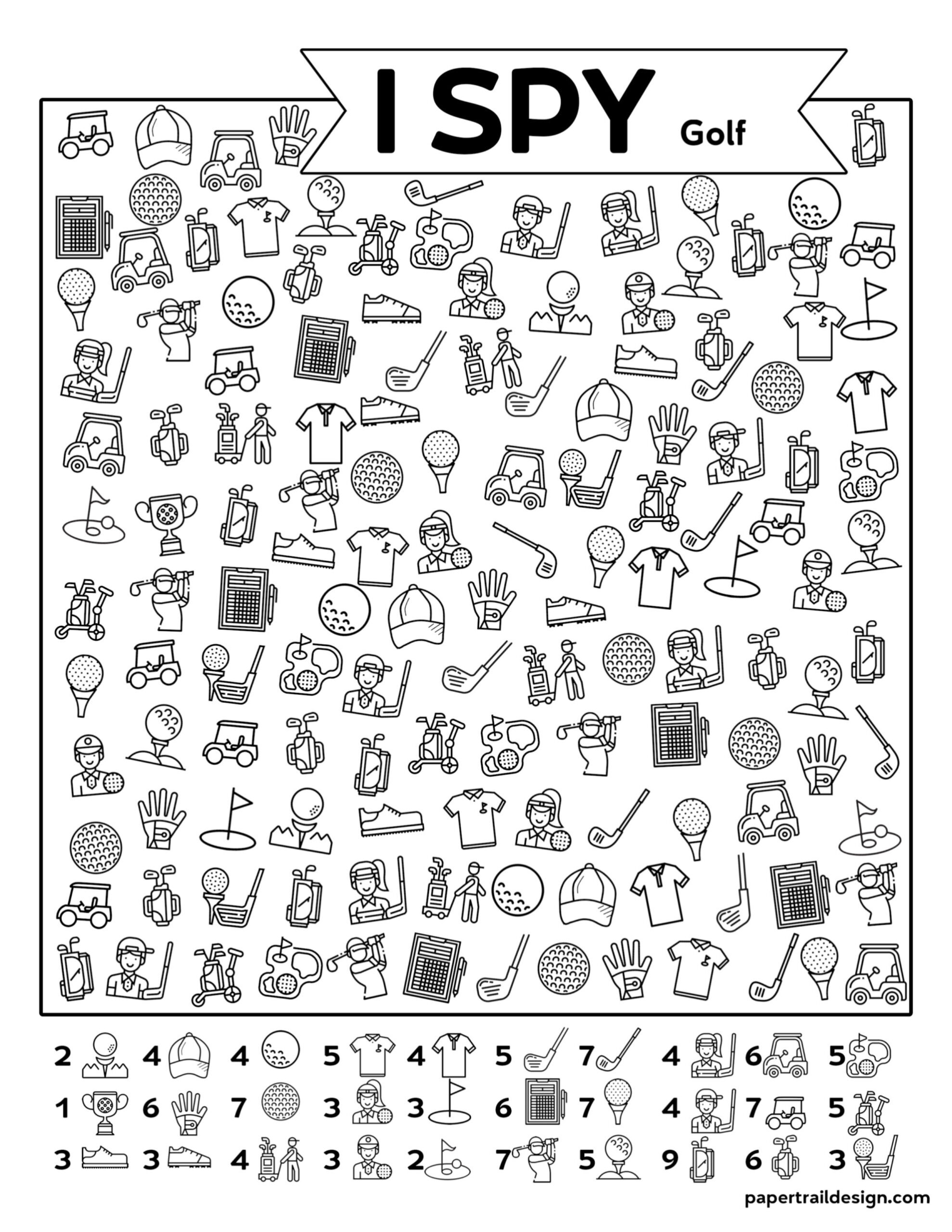 Free Printable I Spy Golf Activity - Paper Trail Design with regard to Free Golf Printables
