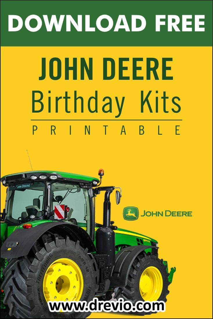 Free Printable) – John Deere Birthday Party Kits Templates in Free John Deere Printables