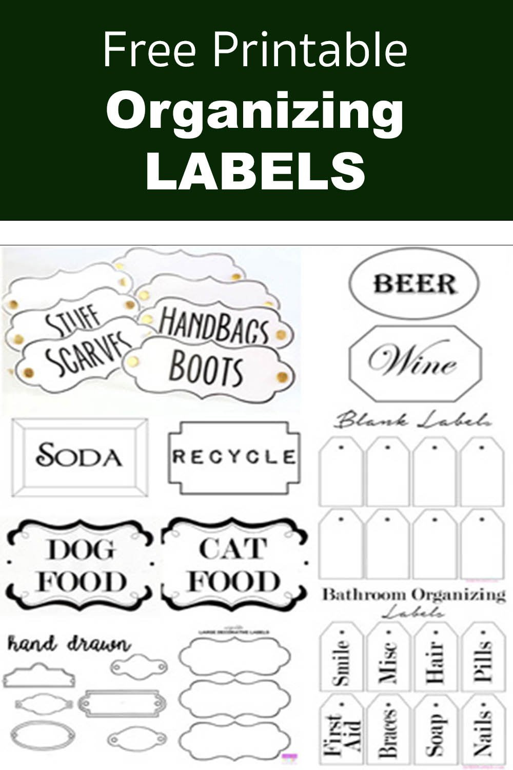 Free Printable Labels To Organize Your Stuff - In My Own Style in Free Printable Organizing Labels