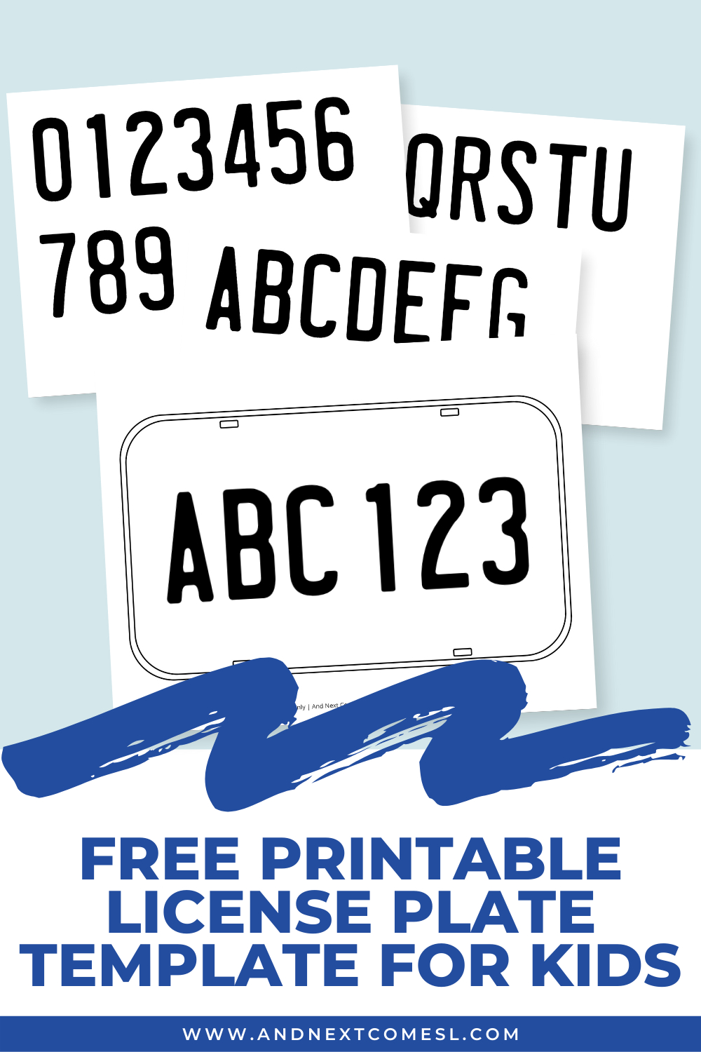 Free Printable License Plate Template For Kids | And Next Comes L in Printable License Plate Stencils