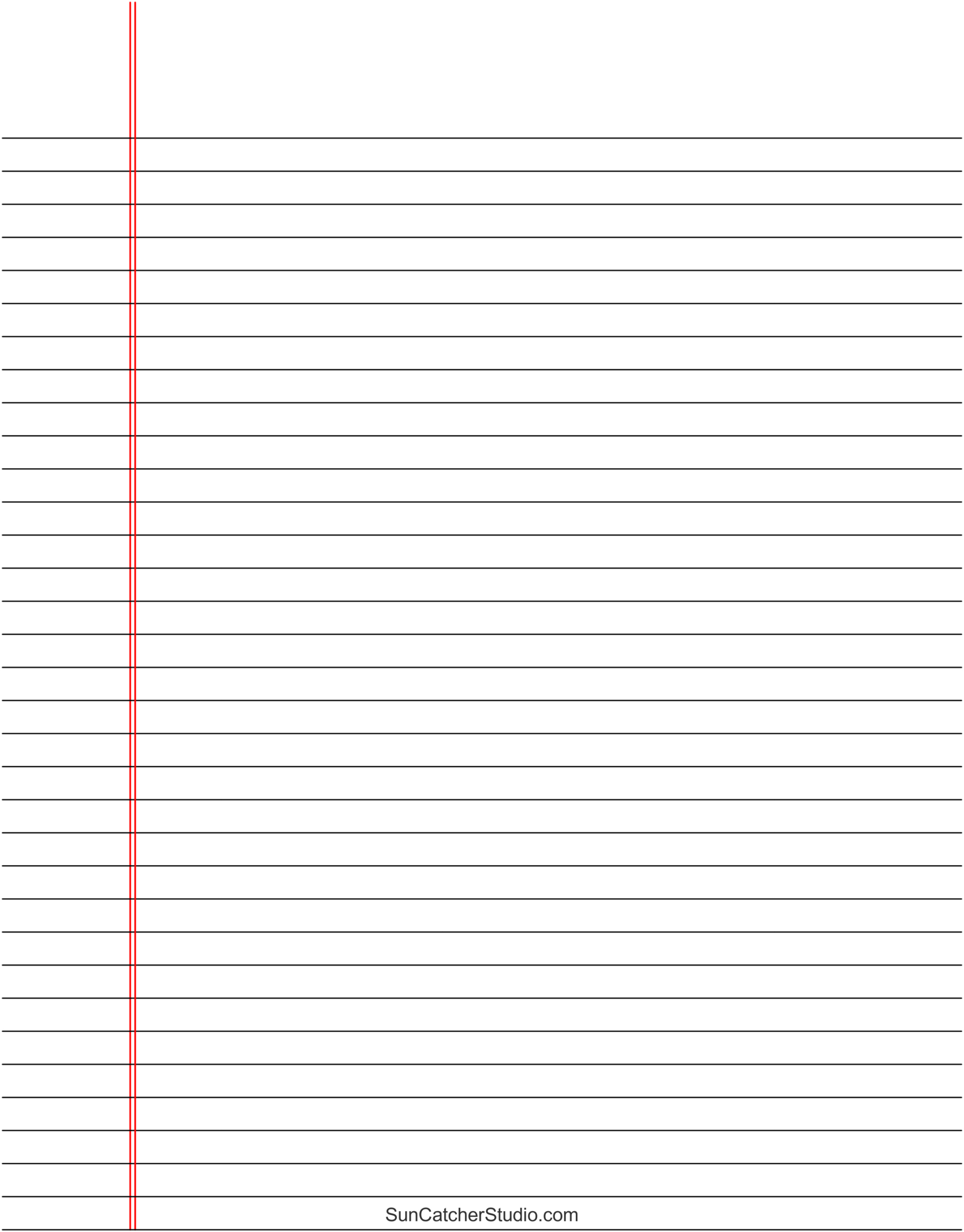 Free Printable Lined Paper (Handwriting, Notebook Templates with regard to Free Loose Leaf Paper Template