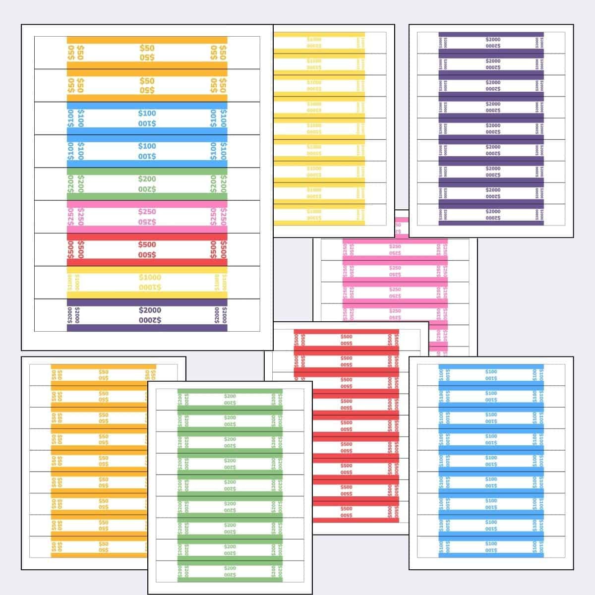 Free Printable Money Bands For Organizing Bills for Free Printable Money Bands