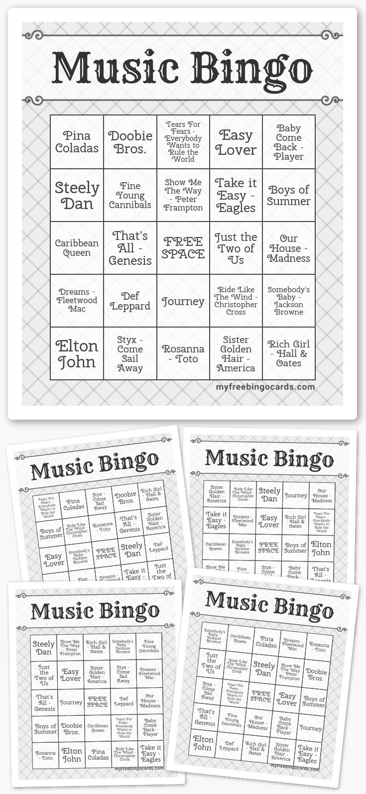 Free Printable Music Bingo Cards throughout Free Music Bingo Cards Printables
