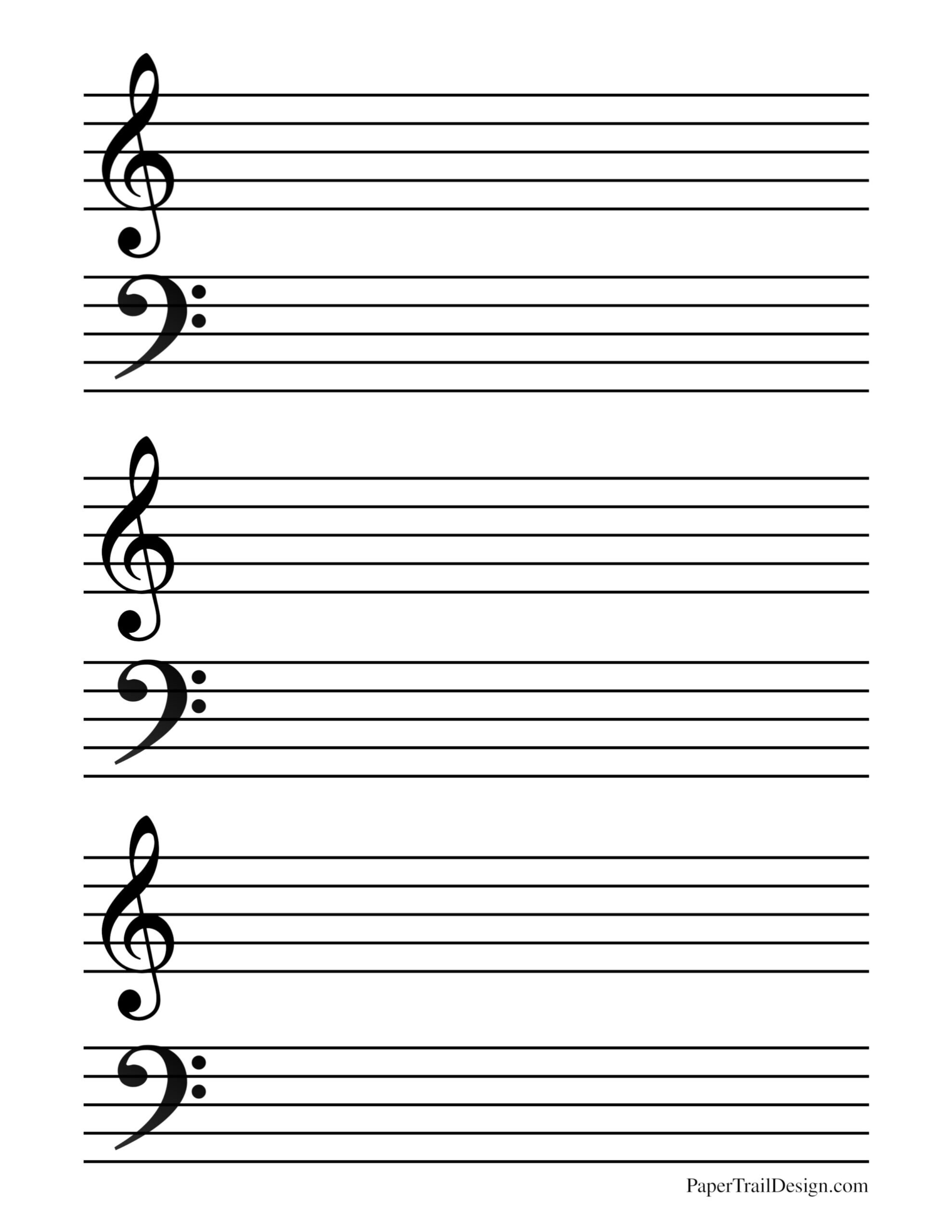 Free Printable Music Staff Paper - Paper Trail Design pertaining to Free Printable Staff