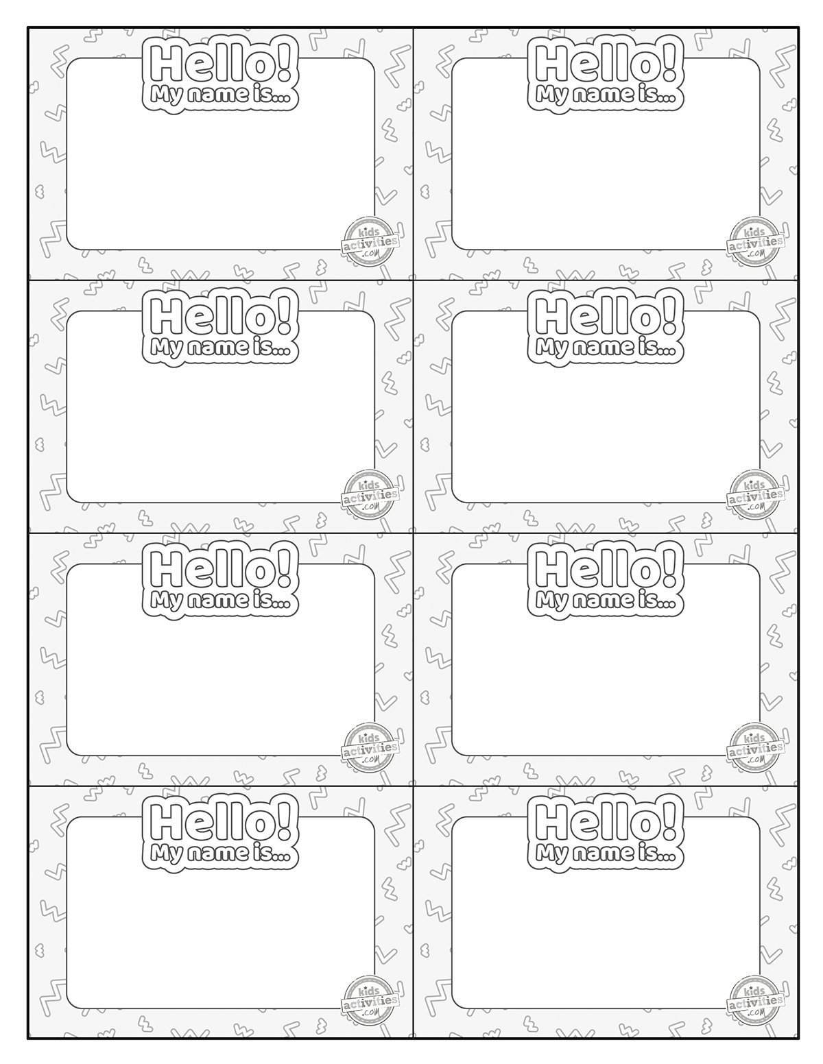 Free Printable Name Tags For School, Parties, &amp;amp; More | Kids within Free Printable Preschool Name Plates
