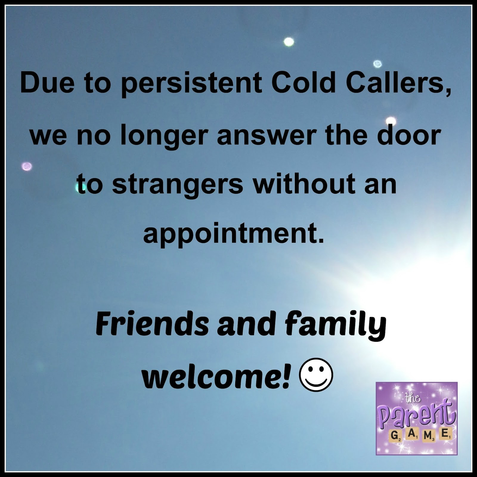 Free Printable No Cold Callers Sign | The Parent Game pertaining to Free Printable No Cold Callers Sign
