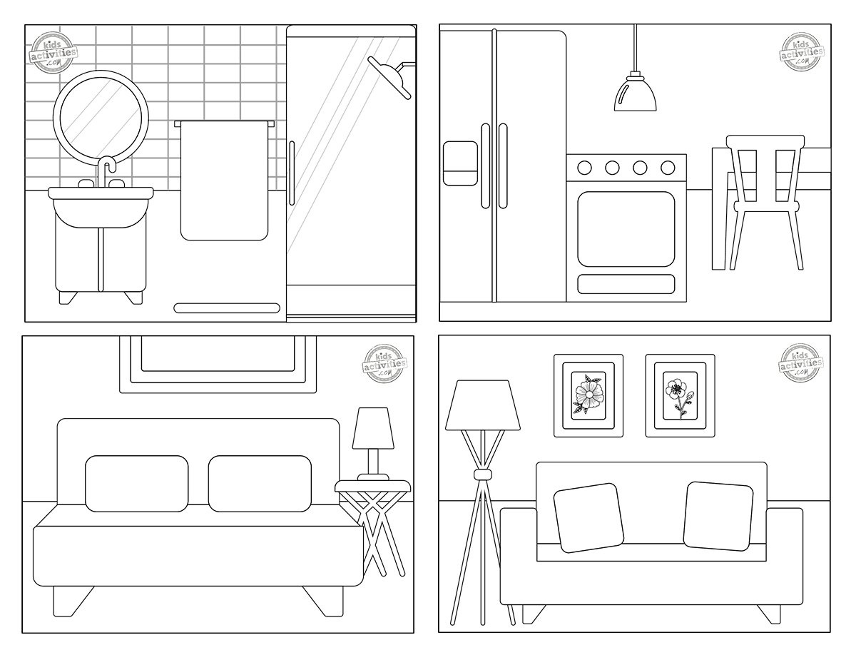 Free Printable Paper Doll House Coloring Pages |Kids Activities Blog in Free Paper Dollhouse Printables