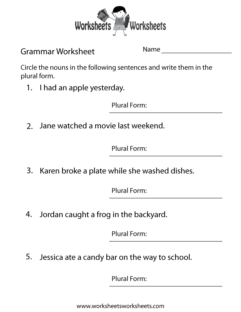 Free Printable Pdf Grammar Worksheets, Quizzes And Games, From A for Free Grammar Quizzes Printable