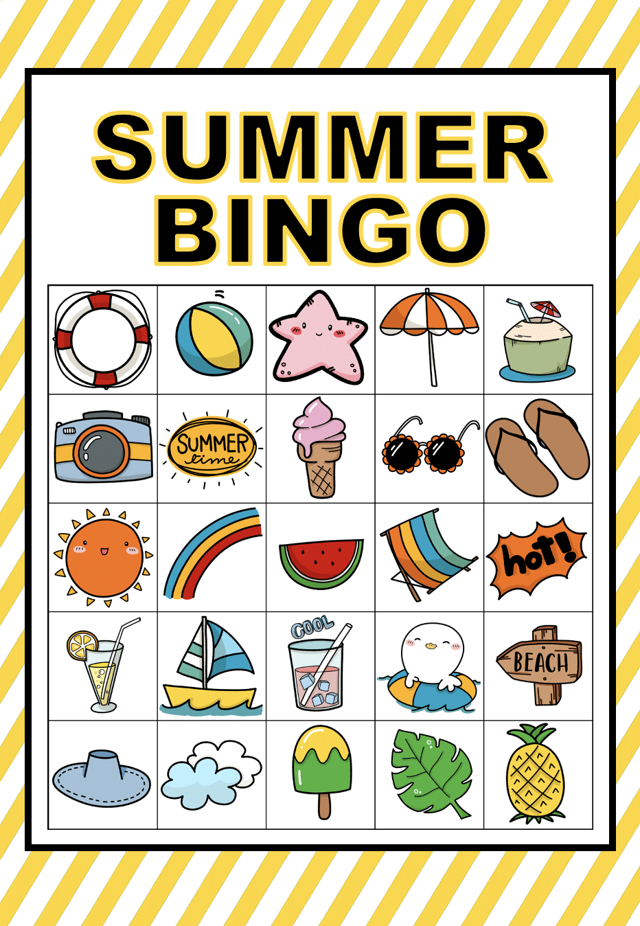 Free Printable Picture Bingo Cards (Summer Edition) - We Made This throughout Summer Bingo Printable Free