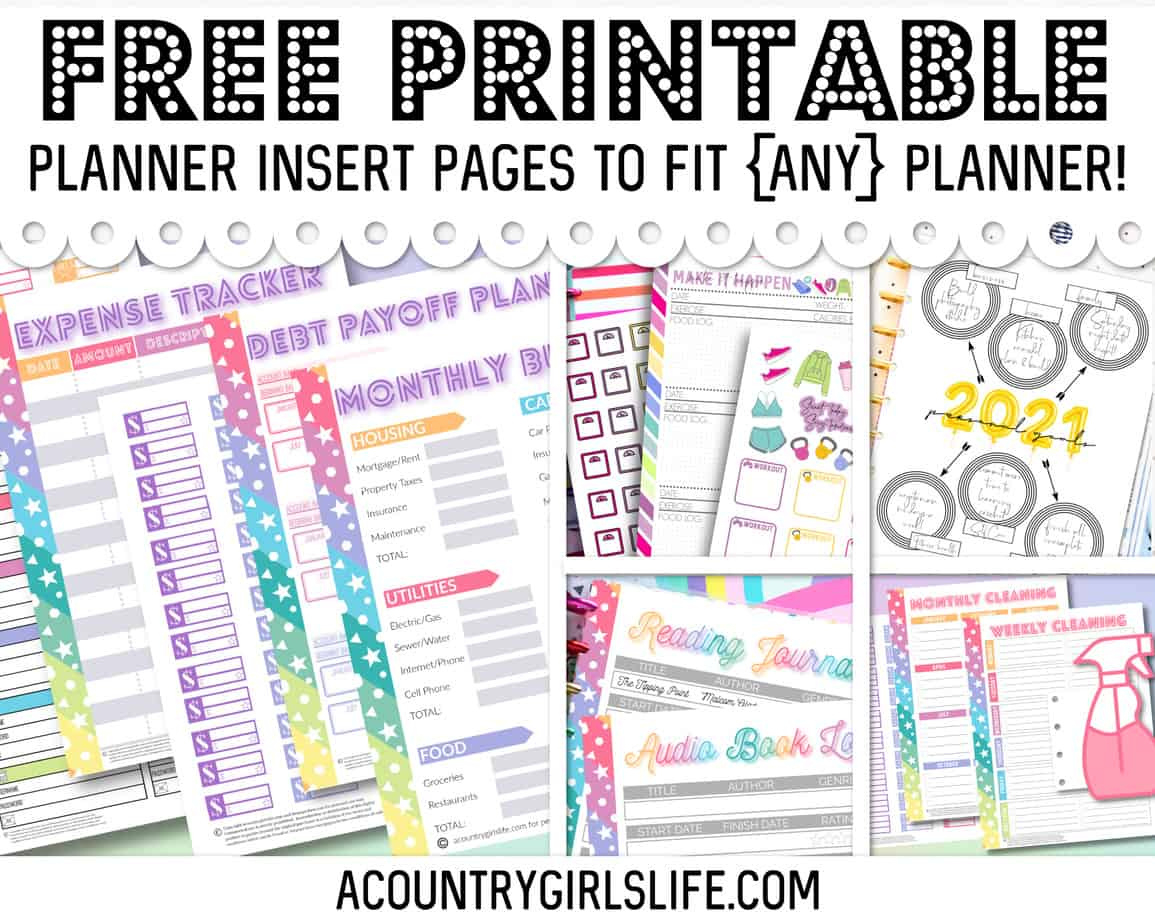 Free Printable Planner Inserts For {Any} Size Planner! - A Country throughout Free Printable A5 Planner Pages