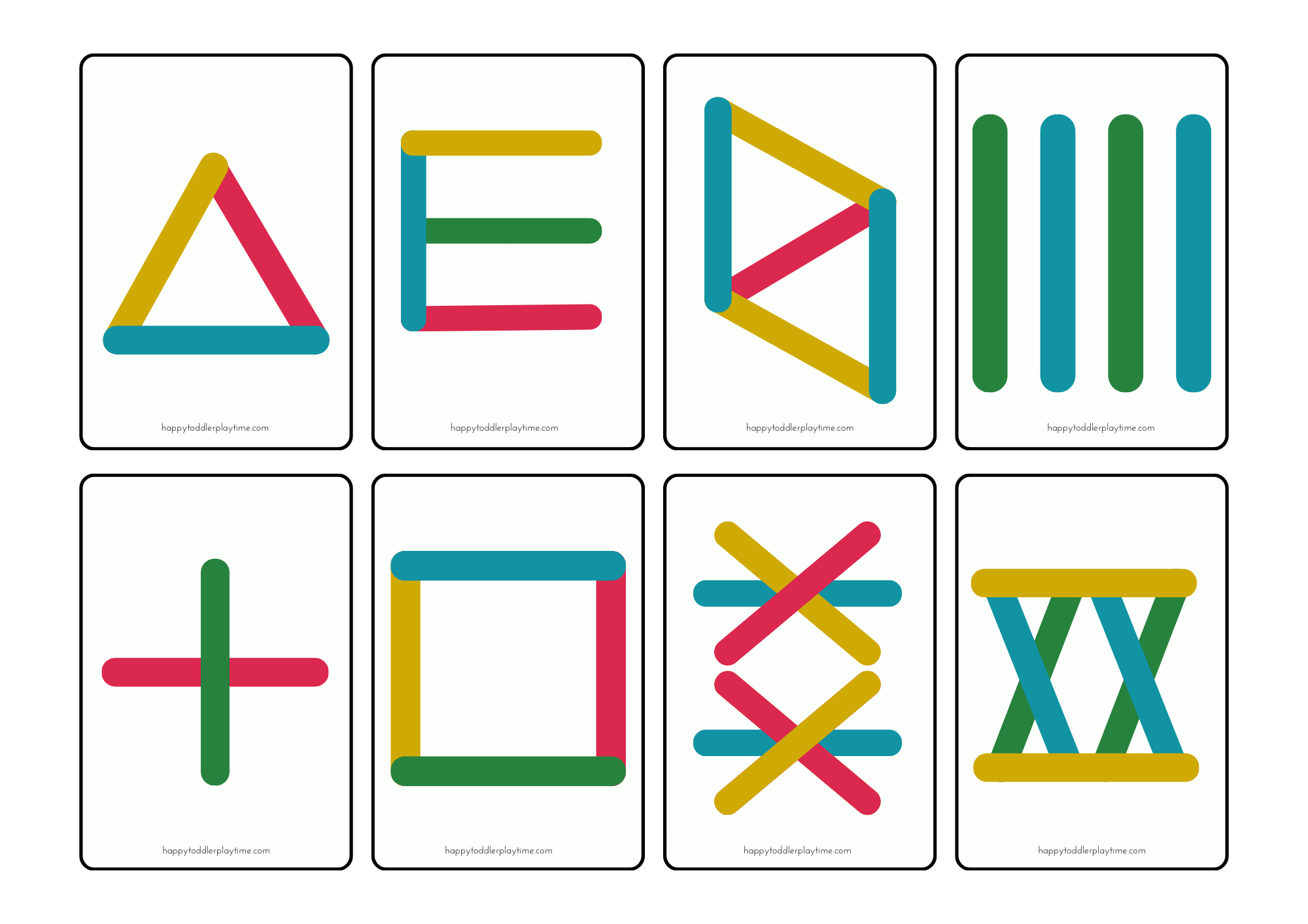 Free Printable Popsicle Stick Pattern Cards - Happy Toddler Playtime pertaining to Printable Popsicle Stick Patterns