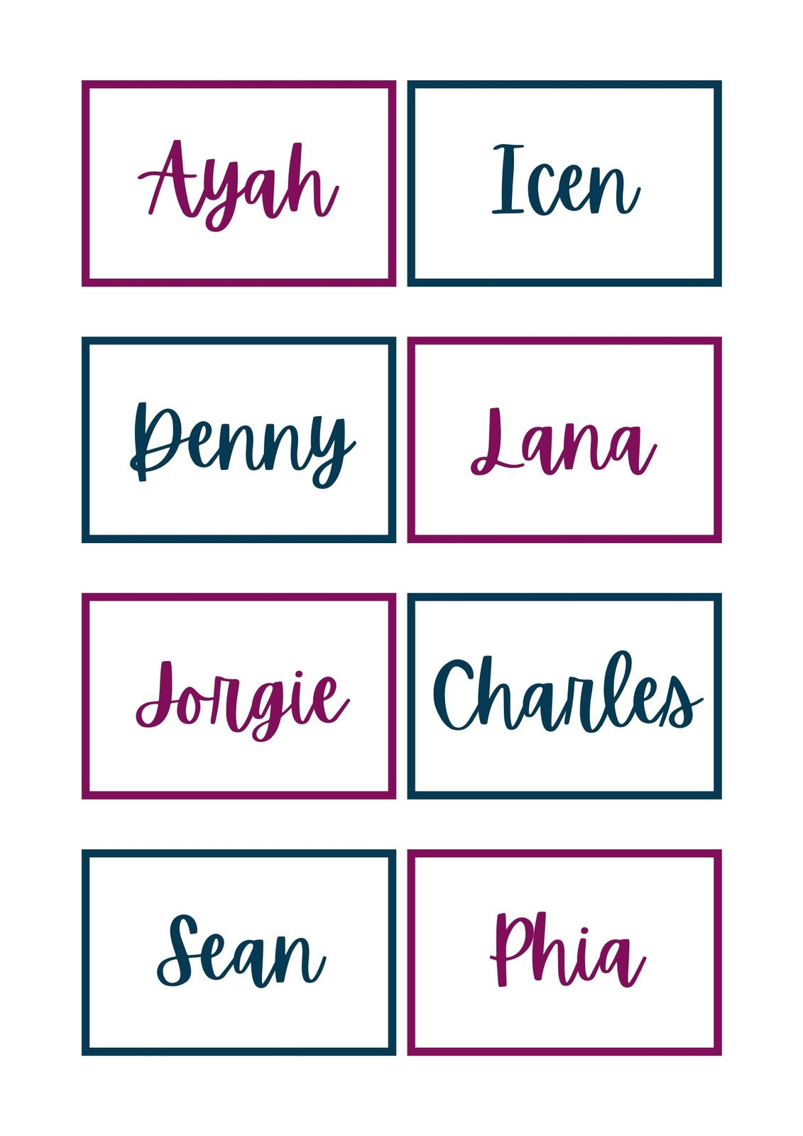Free Printable Popular Customizable Name Tag Templates within Editable Name Tag Template Free Printable