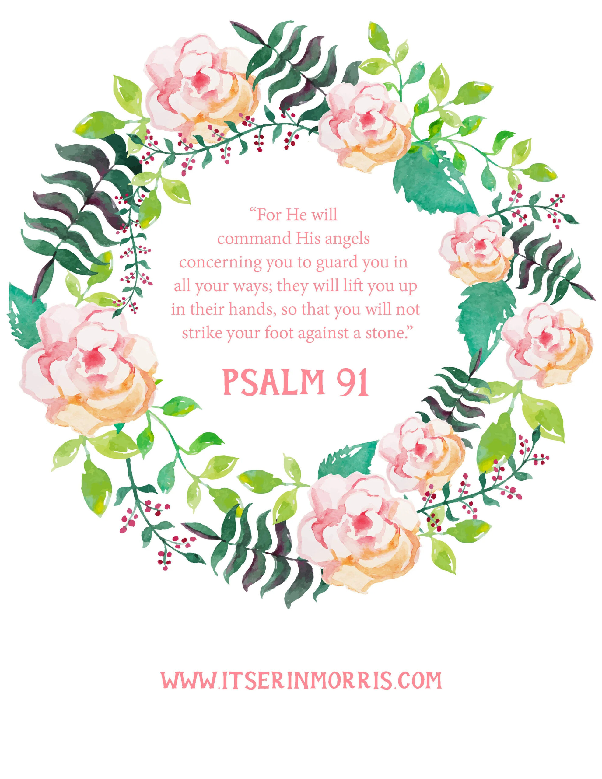 Free Printable | Psalm 91 — Erin Morris regarding Psalm 91 Free Printable