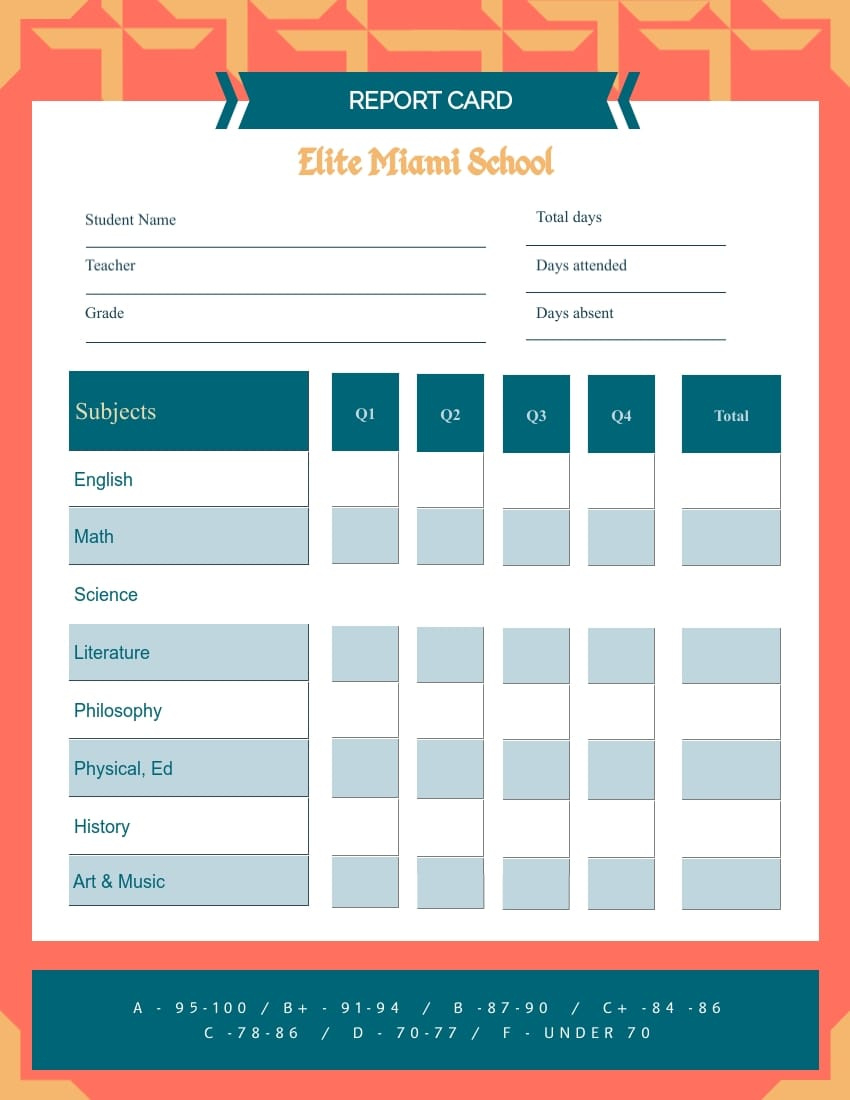 Free &amp;amp; Printable Report Card Templates | Visme with regard to Free Printable Student Information Cards
