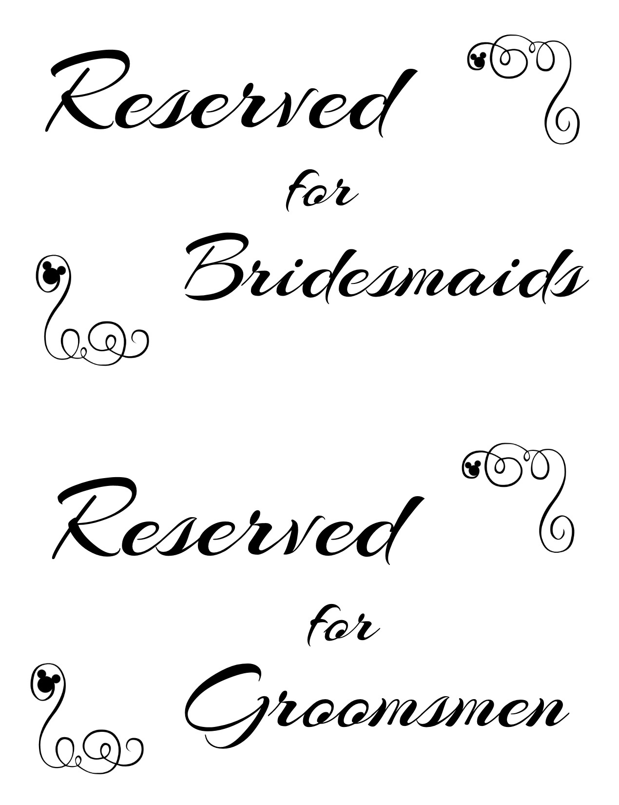 Free Printable Reserved Seating Signs For Your Wedding Ceremony in Free Printable Reserved Table Signs Template