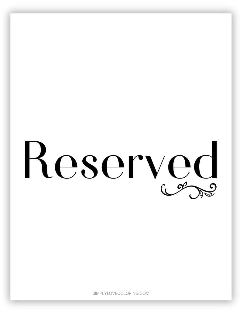 Free Printable Reserved Sign (Free Pdf Download) - Simply Love regarding Free Printable Reserved Signs