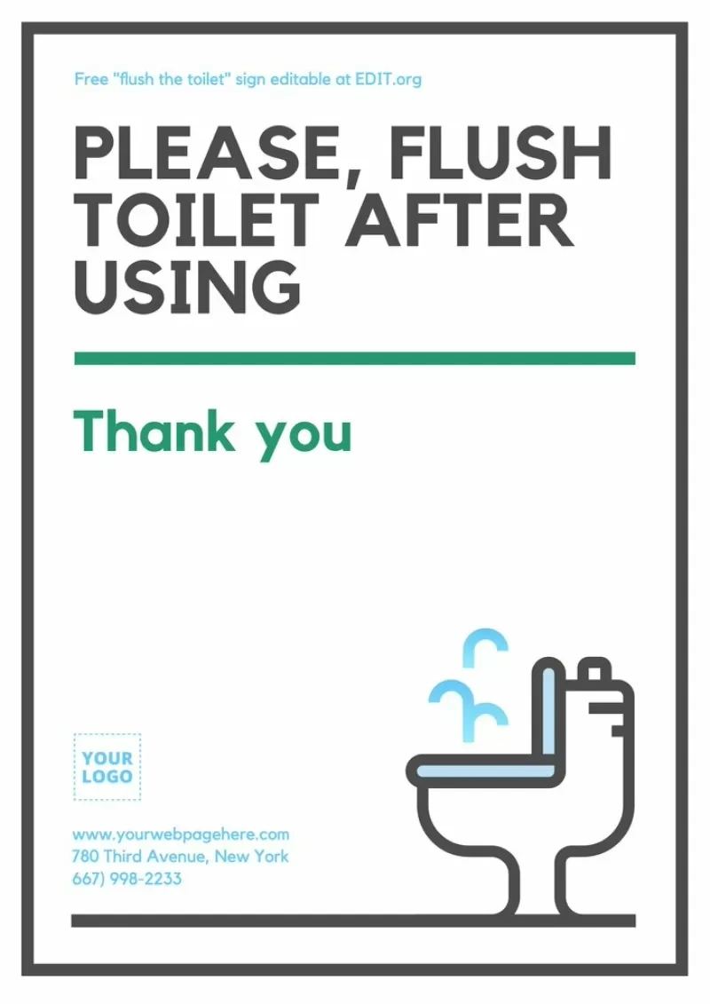 Free Printable Restroom Signs within Free Printable Please Flush Toilet Sign