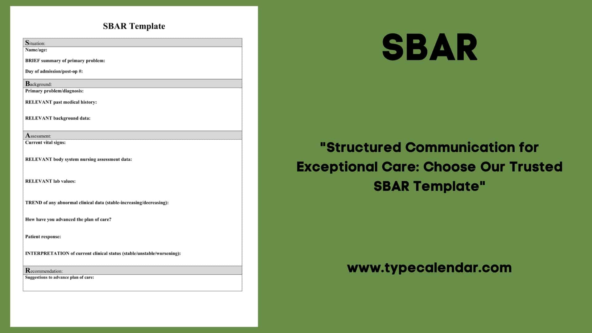 Free Printable Sbar Template [For Nursing, Business] Blank Example intended for Free Printable Sbar Template