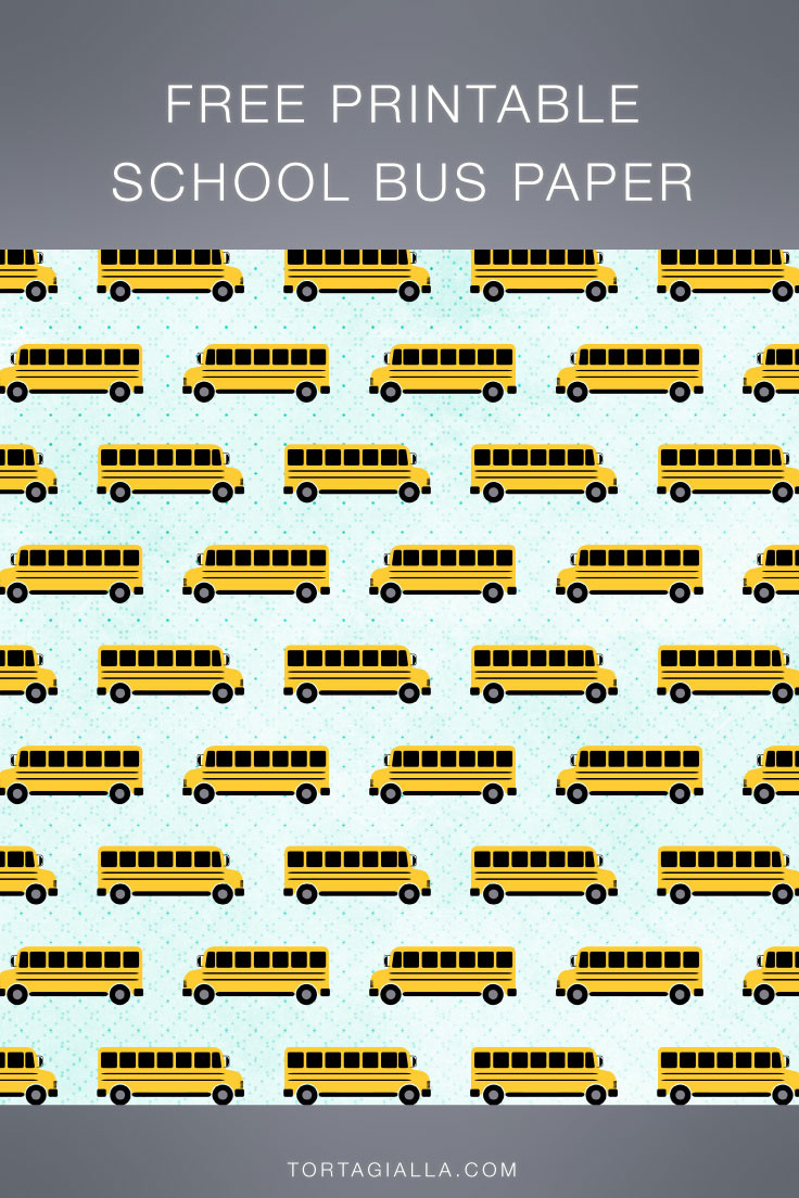 Free Printable School Bus Patterned Paper - Tortagialla regarding Free Printable Bus Patterns