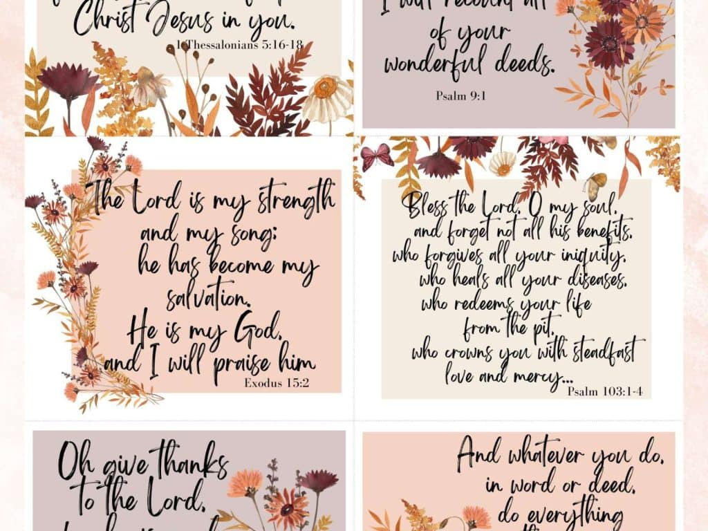 Free Printable Scripture Cards For Thanksgiving And Gratitude in Free Printable Christian Thank You Cards