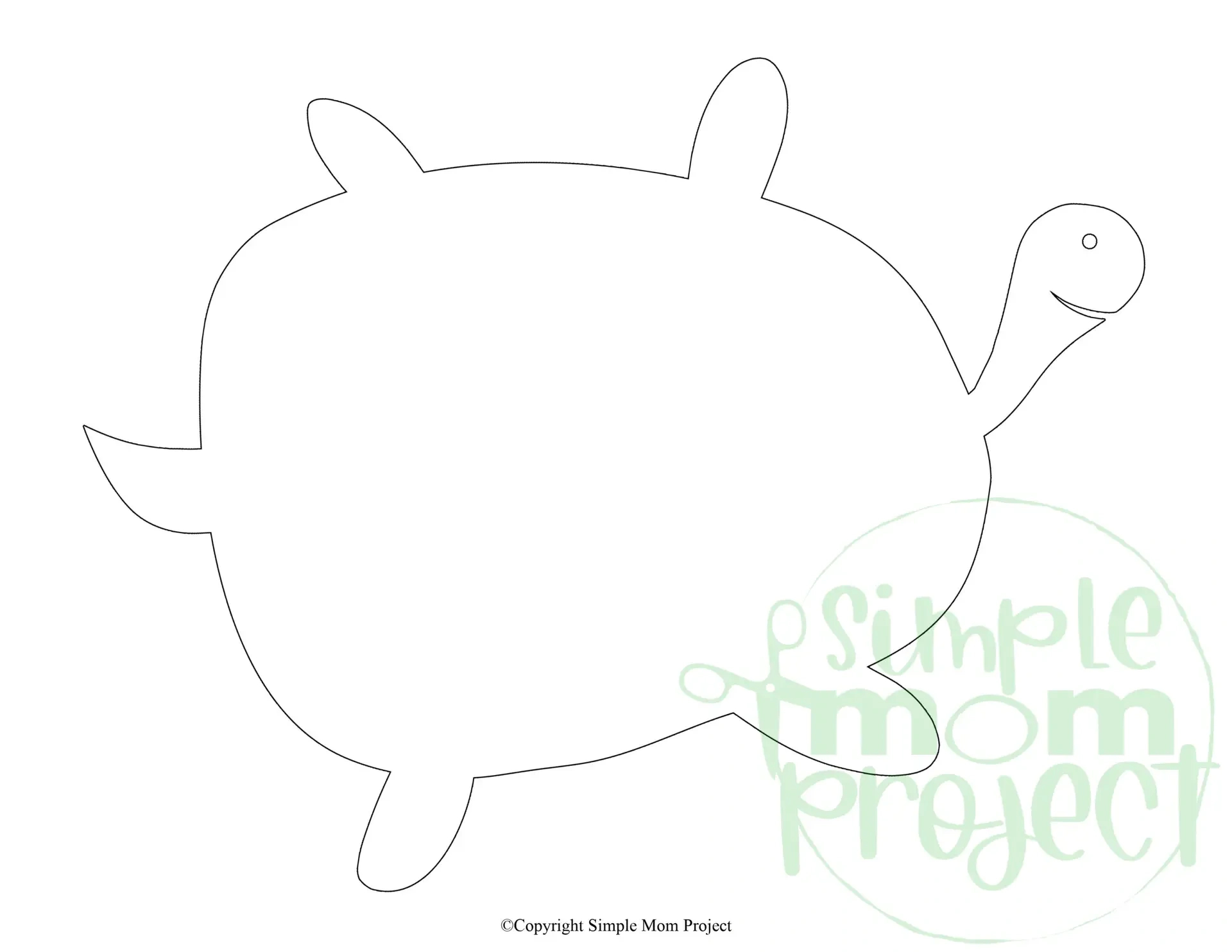 Free Printable Sea Turtle Stencil Outline Template – Simple Mom throughout Free Printable Turtle Stencil