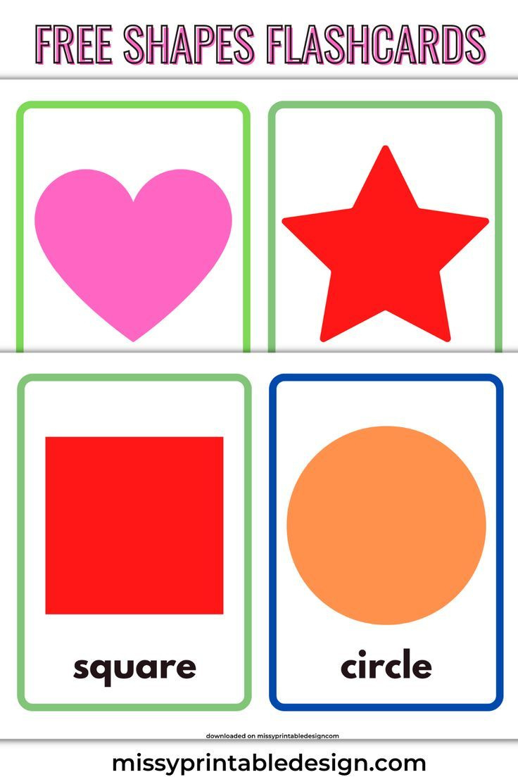 Free Printable Shape Flashcards For Toddlers pertaining to Free Printable Shapes